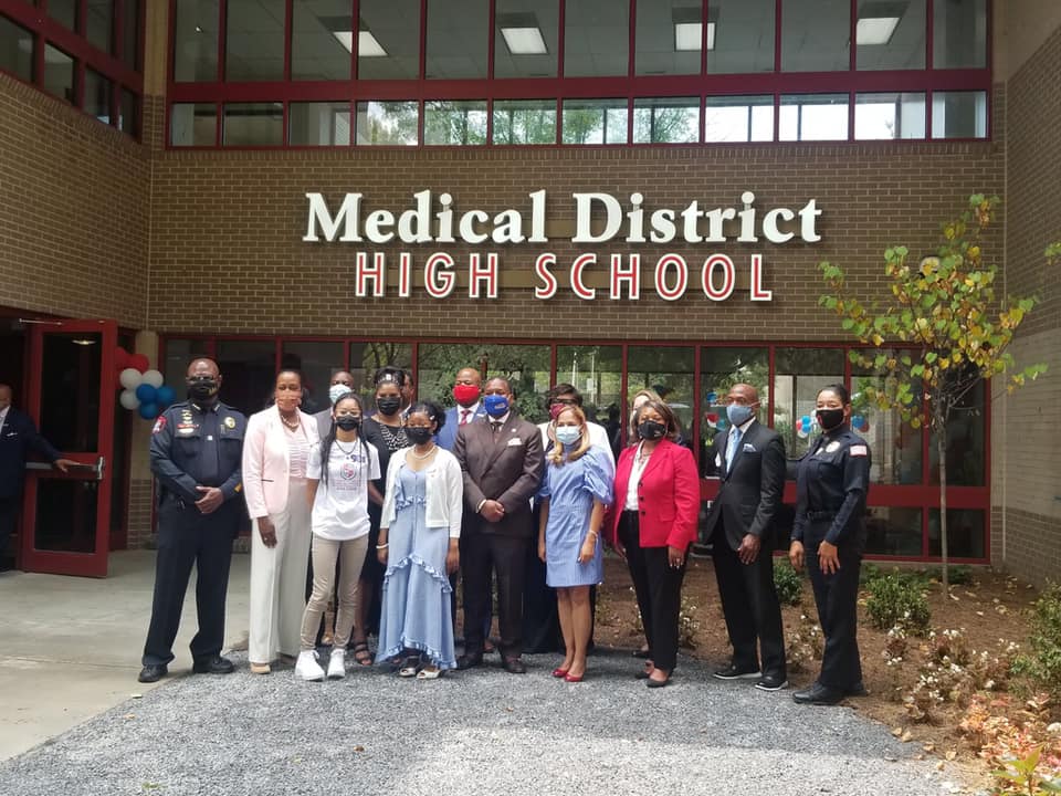 Southwest and SCS officials celebrate opening of Medical District High School